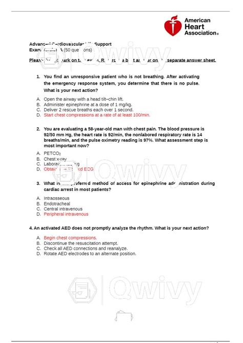 acls test questions and answers